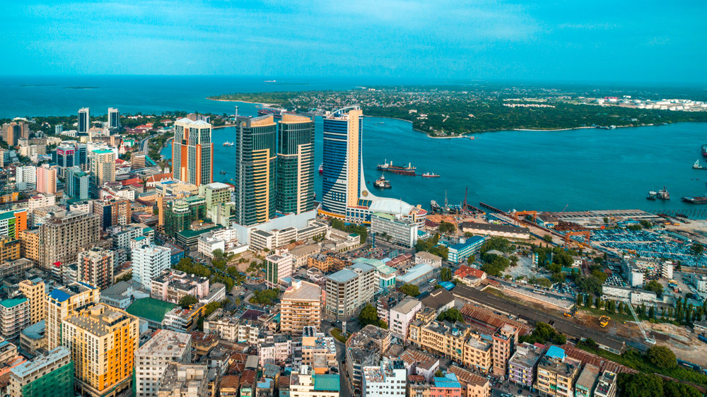 aerial view of the haven of peace, city of Dar es Salaam